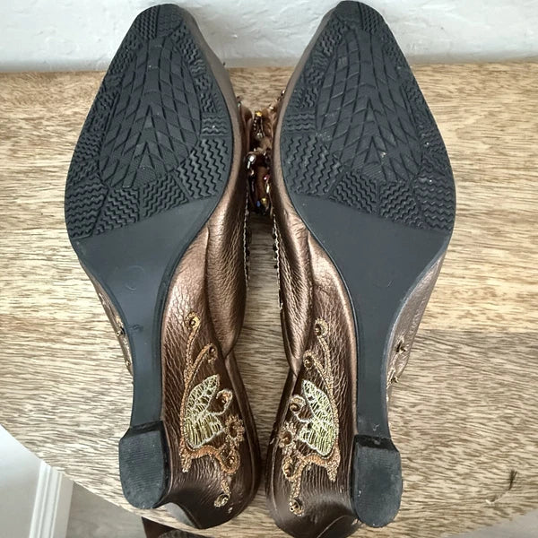 John Fashion Sequin Slide Dress Shoes Size 8