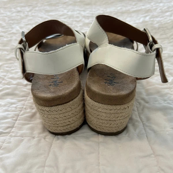 Style & Co Womens Wedge Strap White Slide Sandals Emberr 8 8M