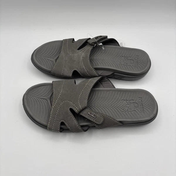 KuaiLu Womens Fashion Orthotic Slides Ladies Lightweight Athletic - Gray 8.5