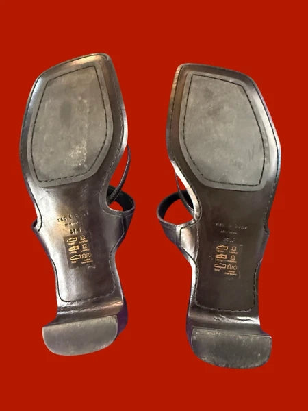 Rag & Bone Colt Sandals Slides Black -White  Thongs Shoes Sz 37.5 US 7