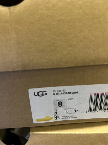 UGG Jella Clear Yellow Slides Size 8 Women’s