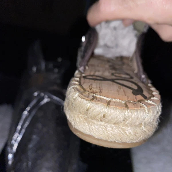 Sam Edelman Kerry Slip On Espadrille Slide Mule Flats Pewter Sequins Size 8 NIB