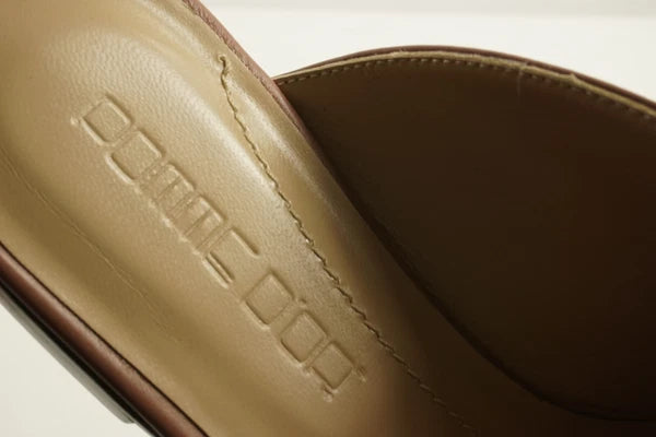 New 270$ Pomme D'or Size 38 Antique Rose Italian Leather Point Toe Slide Sandals