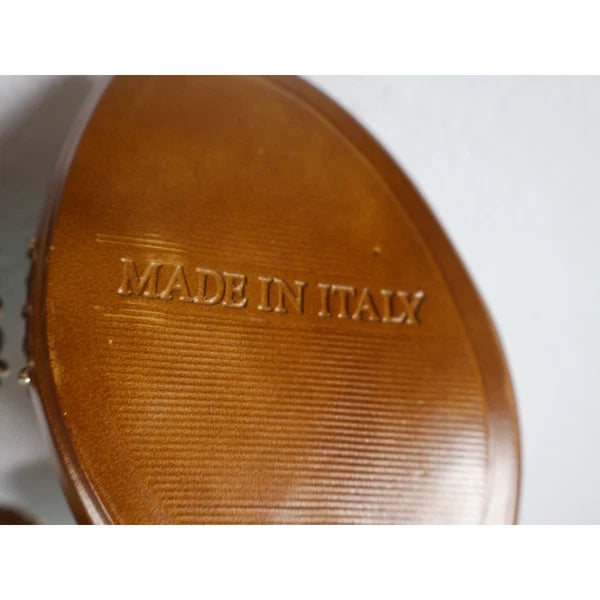 TOSCANELLA Wedge Sandals 8 Handmade in Italy Dark Brown Beaded Two Band  BOHO