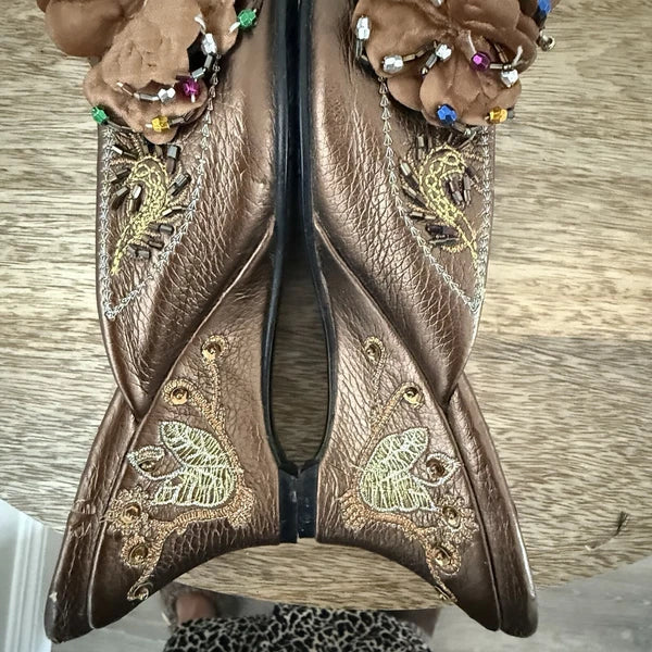 John Fashion Sequin Slide Dress Shoes Size 8