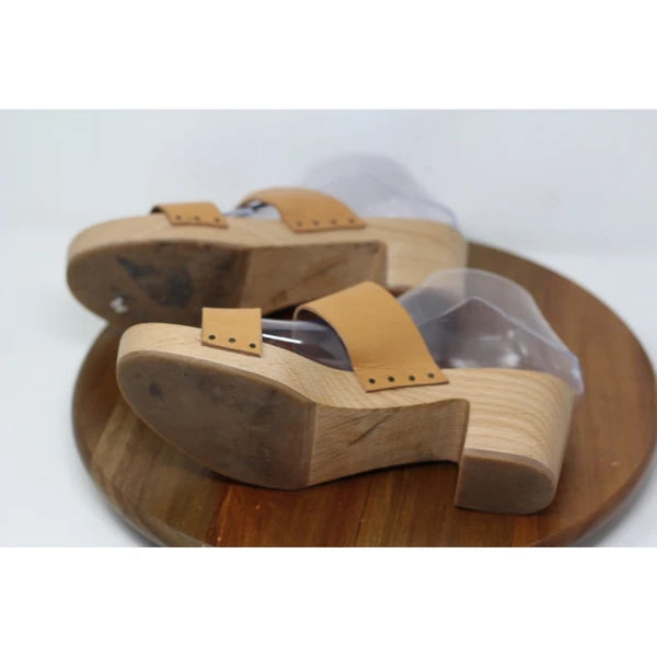 Madewell Clara Leather Clogs Platform Slide Sandals Minimalist Style Size 7