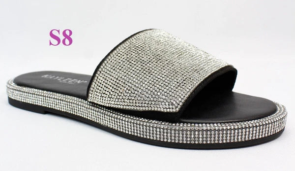 KARAUSA Fashion Bling Rhinestone  2 Buckles Sandal Slides, 2x$30, KARAUSA store