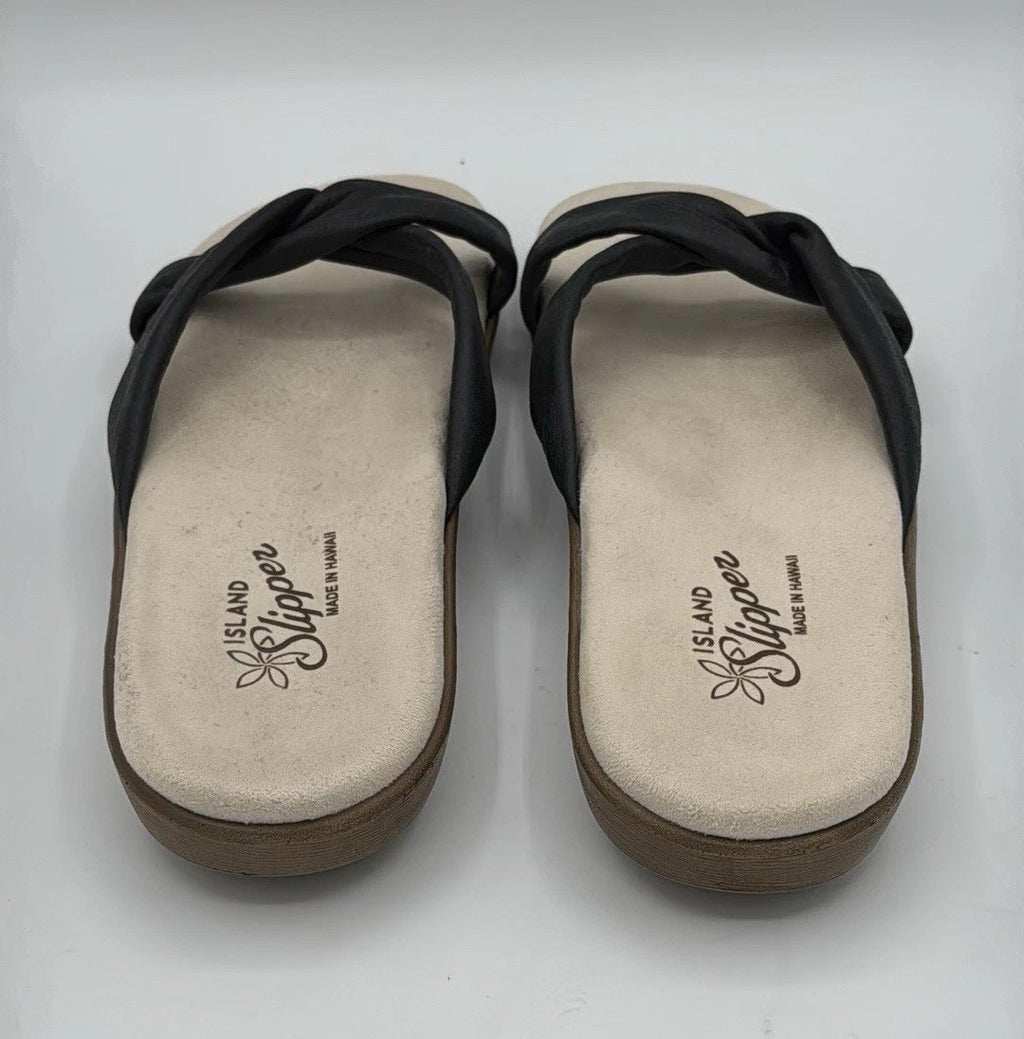 Island Slipper womens sandals black size 11 Hawaii.