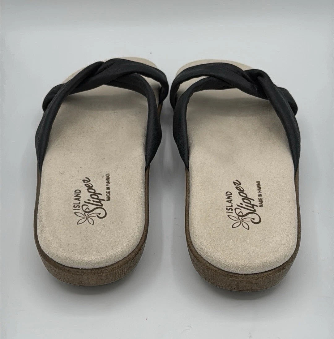 Island Slipper womens sandals black size 11 Hawaii.