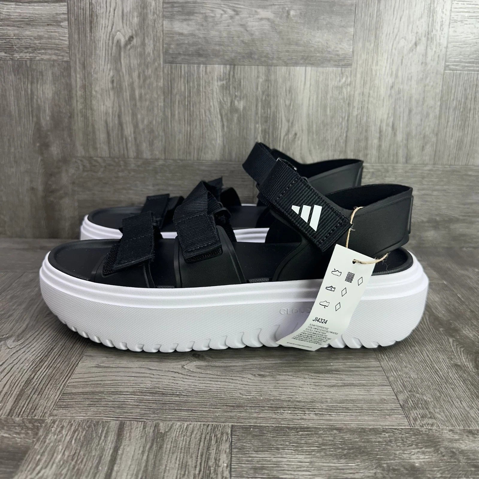 Adidas Women's size 10 Slyn Black Platform Sandals