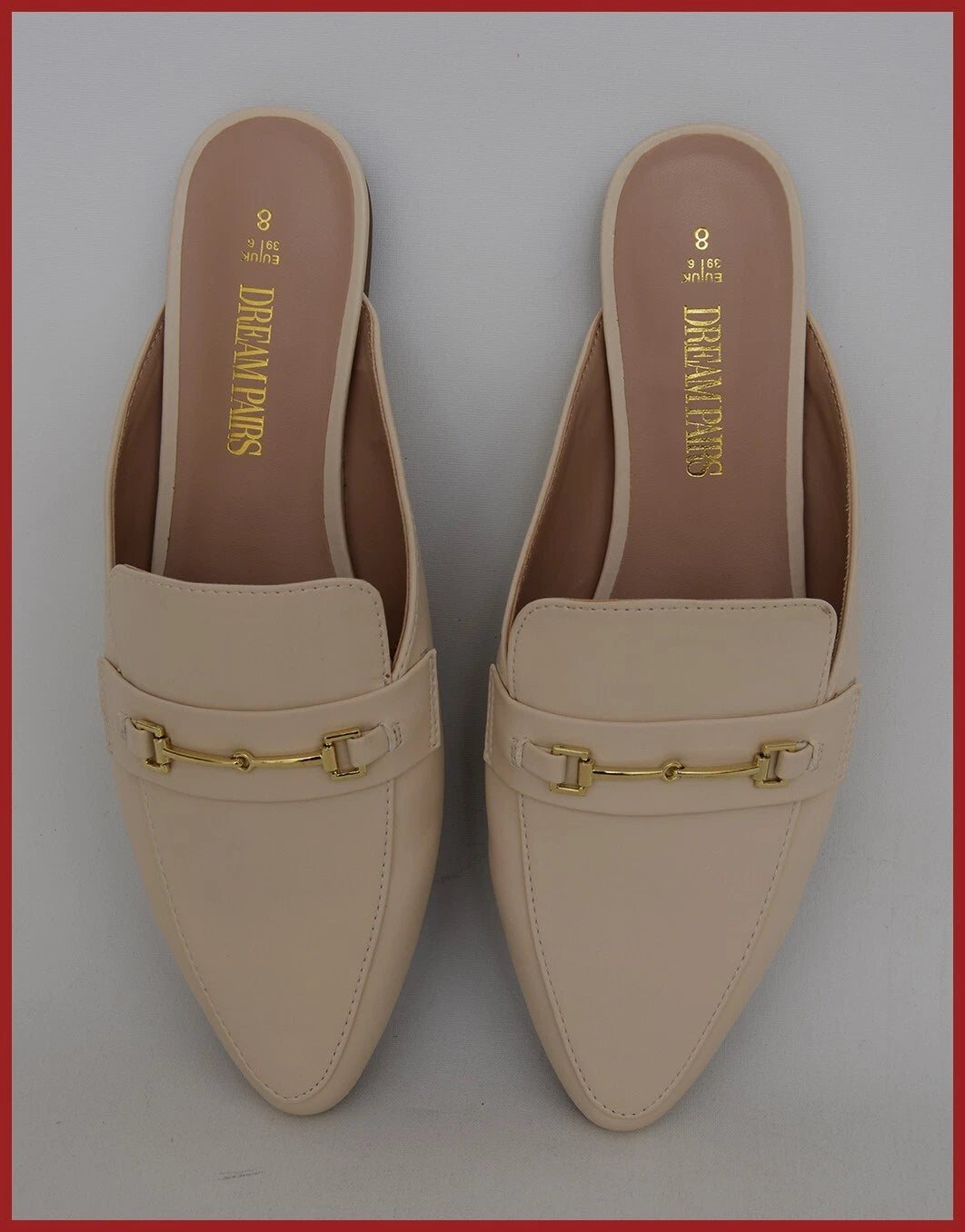 DREAM PAIRS Women's Fashion CLASSY CREAM COLORED BUCKLE Design Slides Sandals S8