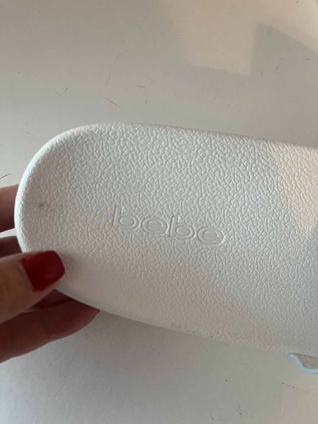 Bebe Women’s White Slide Fashion Sandals Flats Size 10, Glitter. NWOT. Fast Ship