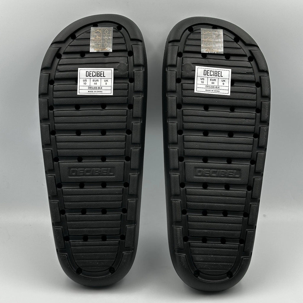 Decibel Mens Black DB Slide Sandals Foam Cushioned Slip On Yeezy Style Size 8–11