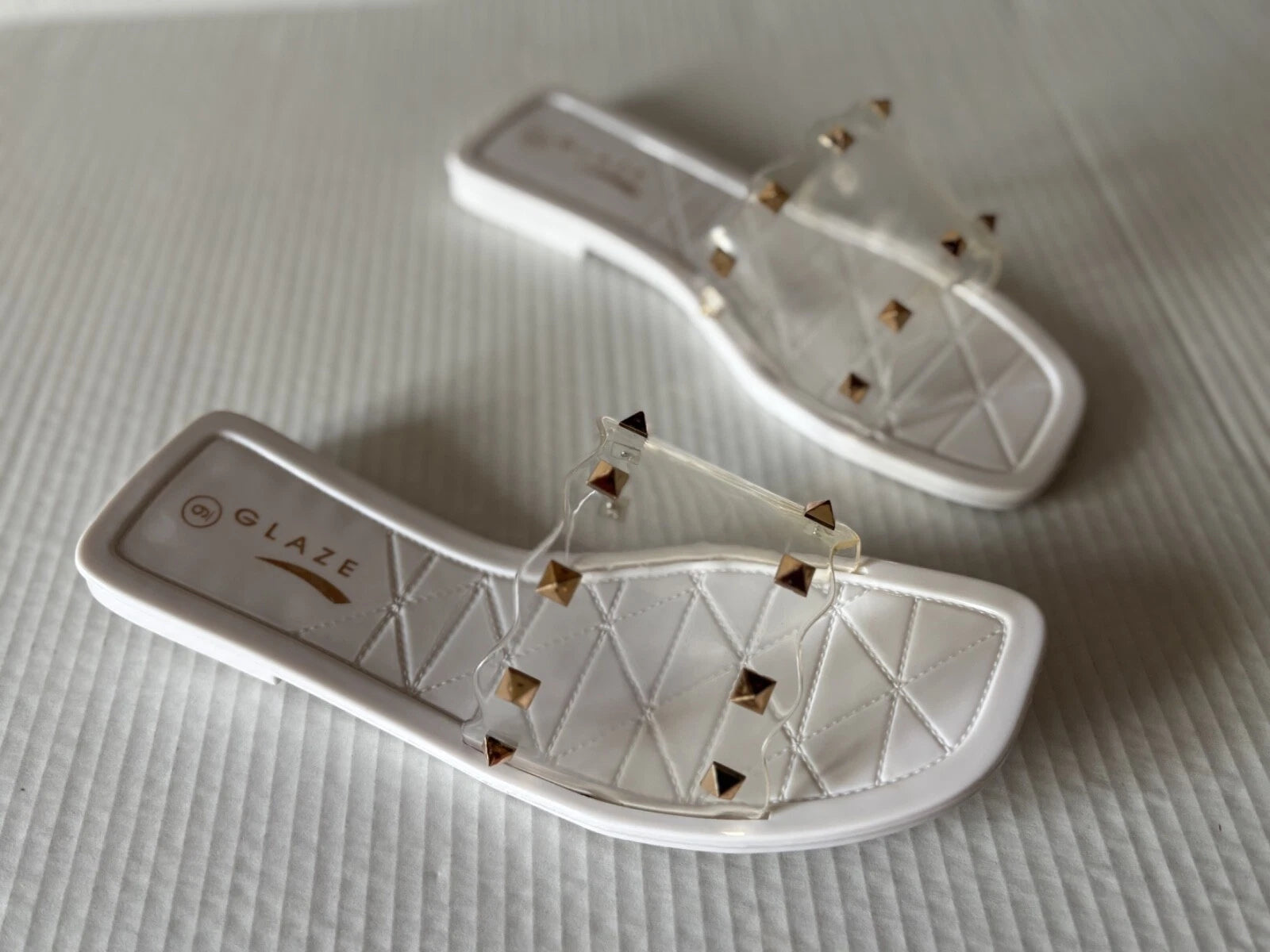 GLAZE women's synthetic fashion sandals, white, Size 9 , New