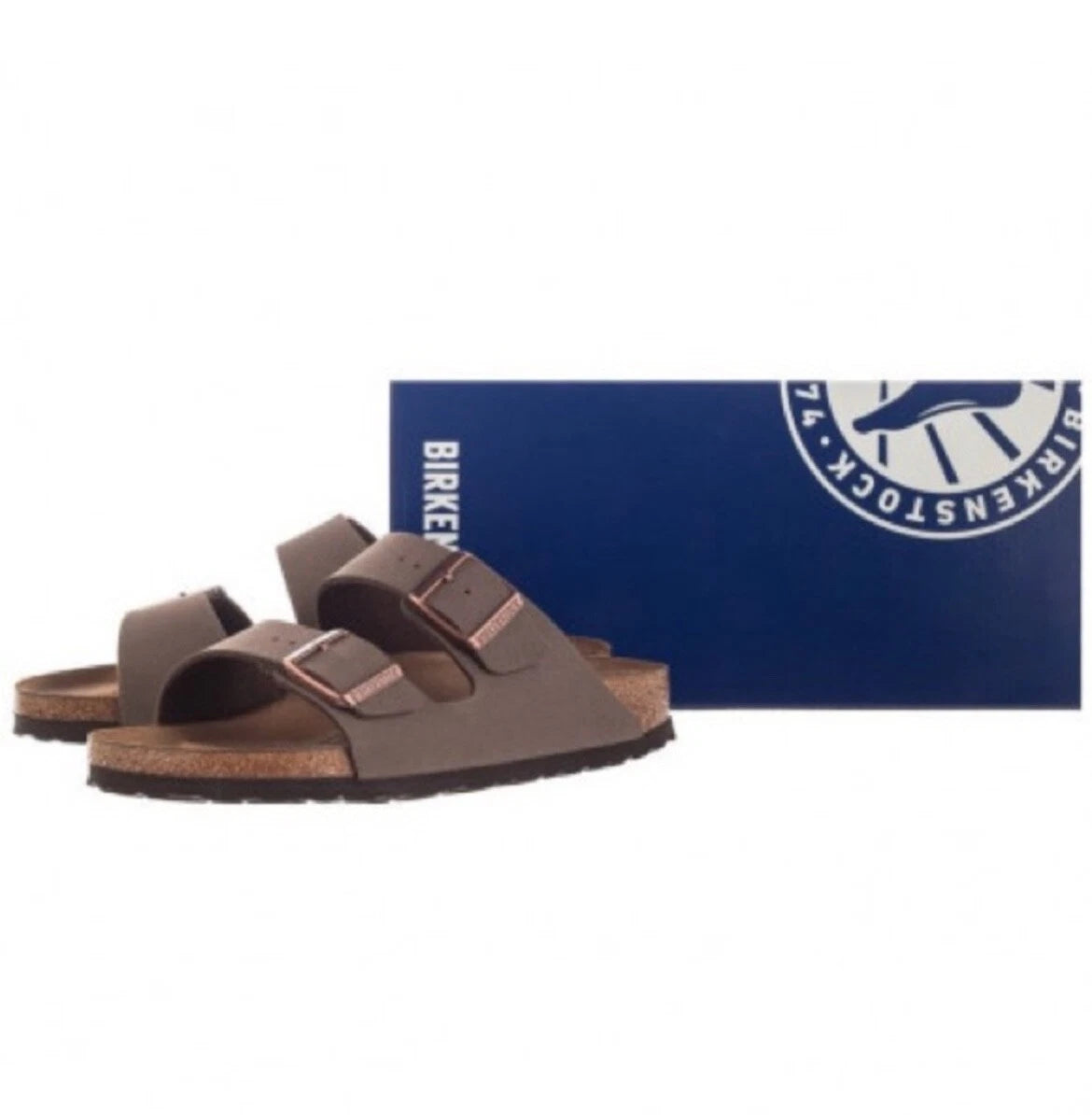 Birkenstock Arizona Mocha Birko-Flor Comfort Sandals women's narrow fit mocca...