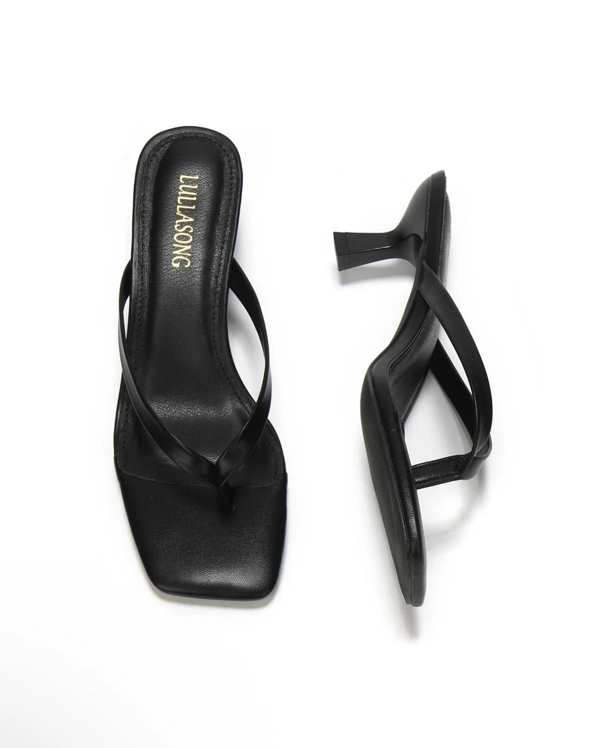 🚨LULLASONG Women's Black Kitten Sandals Square Open Toe Flip Flop Heels 1.8”-2”