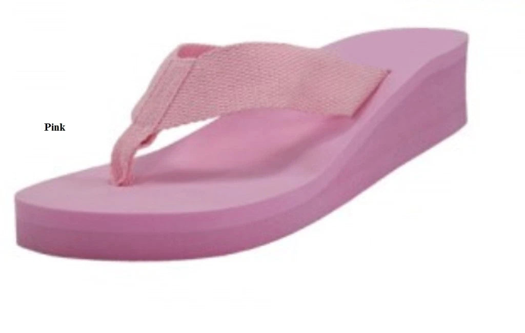 Womens Flip Flop Fashion Color Open Toes Platform Wedge Sandals  5 6 7 8 9 10 11