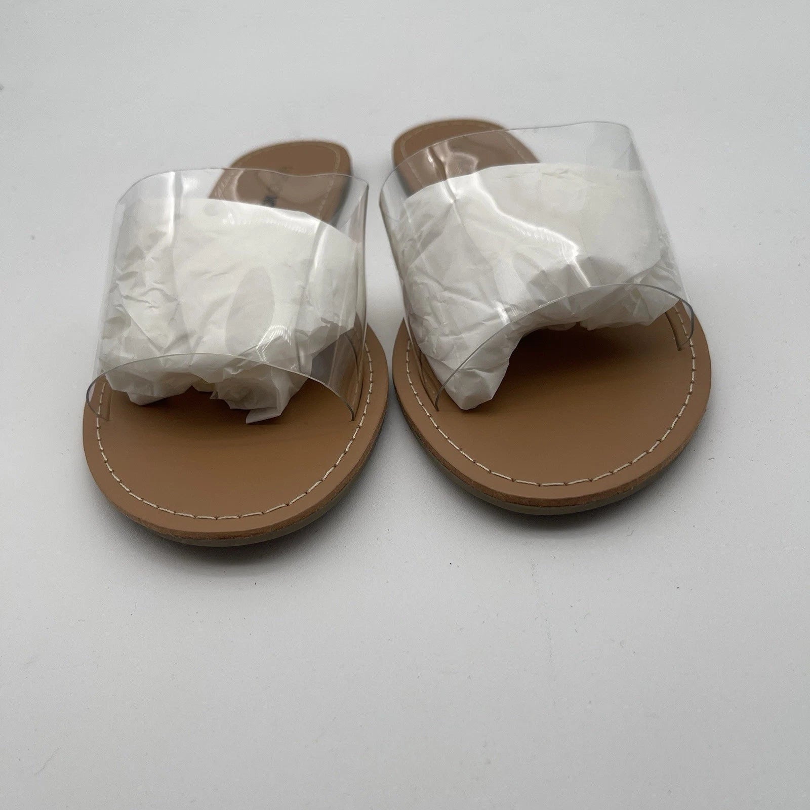 Fashion Nova Are We Clear Thick Strap Slip On Sandals Women's Size 5.5