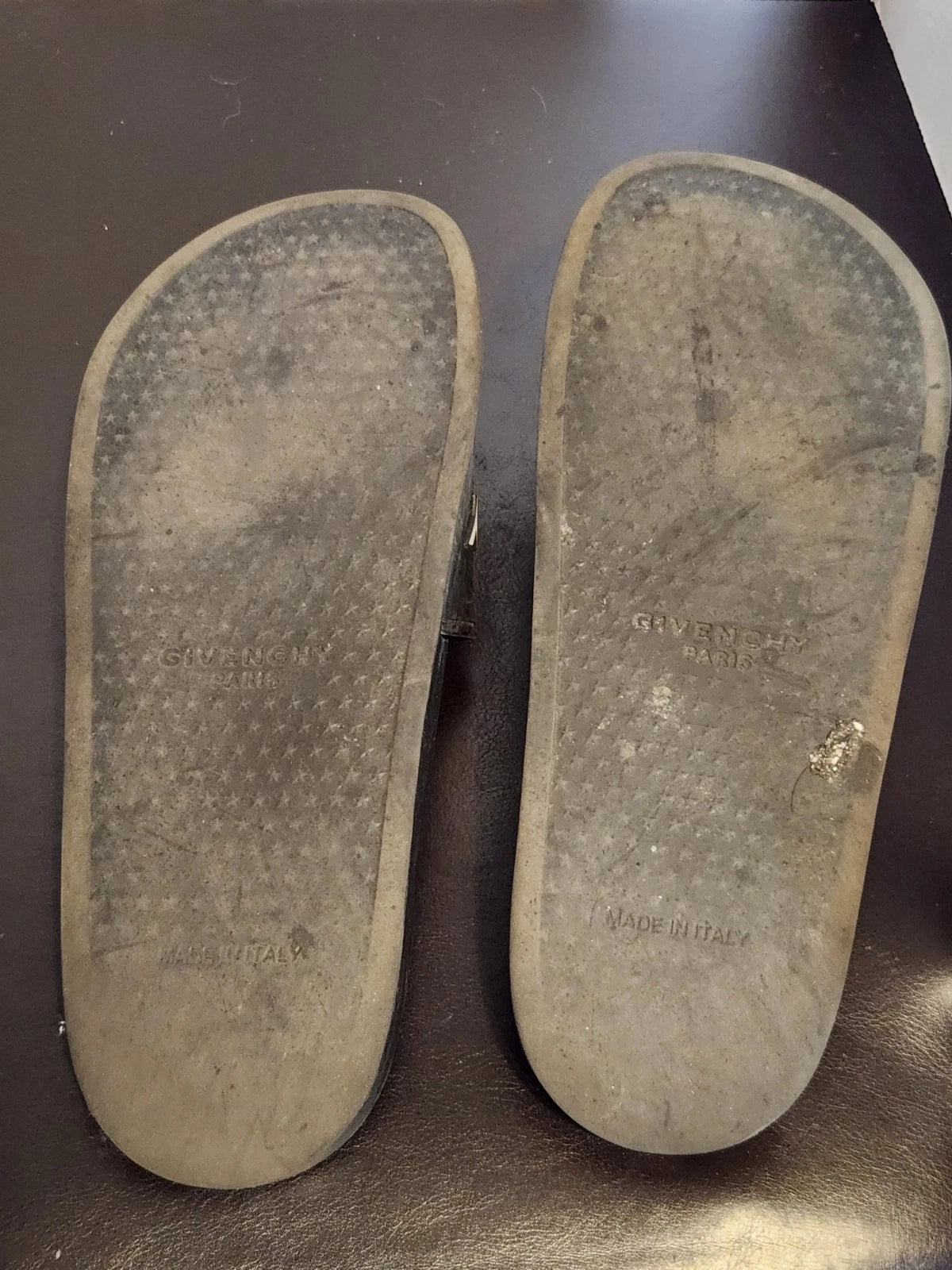 Givenchy Black Logo Rubber Slide Sandal W 7.5 - Read Description