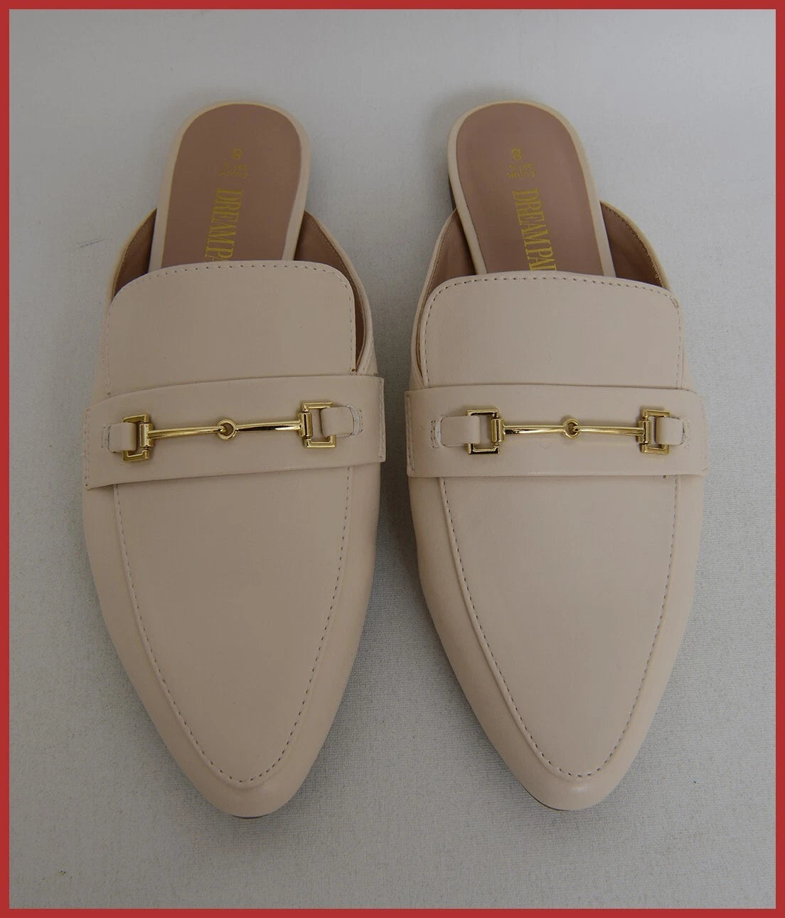 DREAM PAIRS Women's Fashion CLASSY CREAM COLORED BUCKLE Design Slides Sandals S8