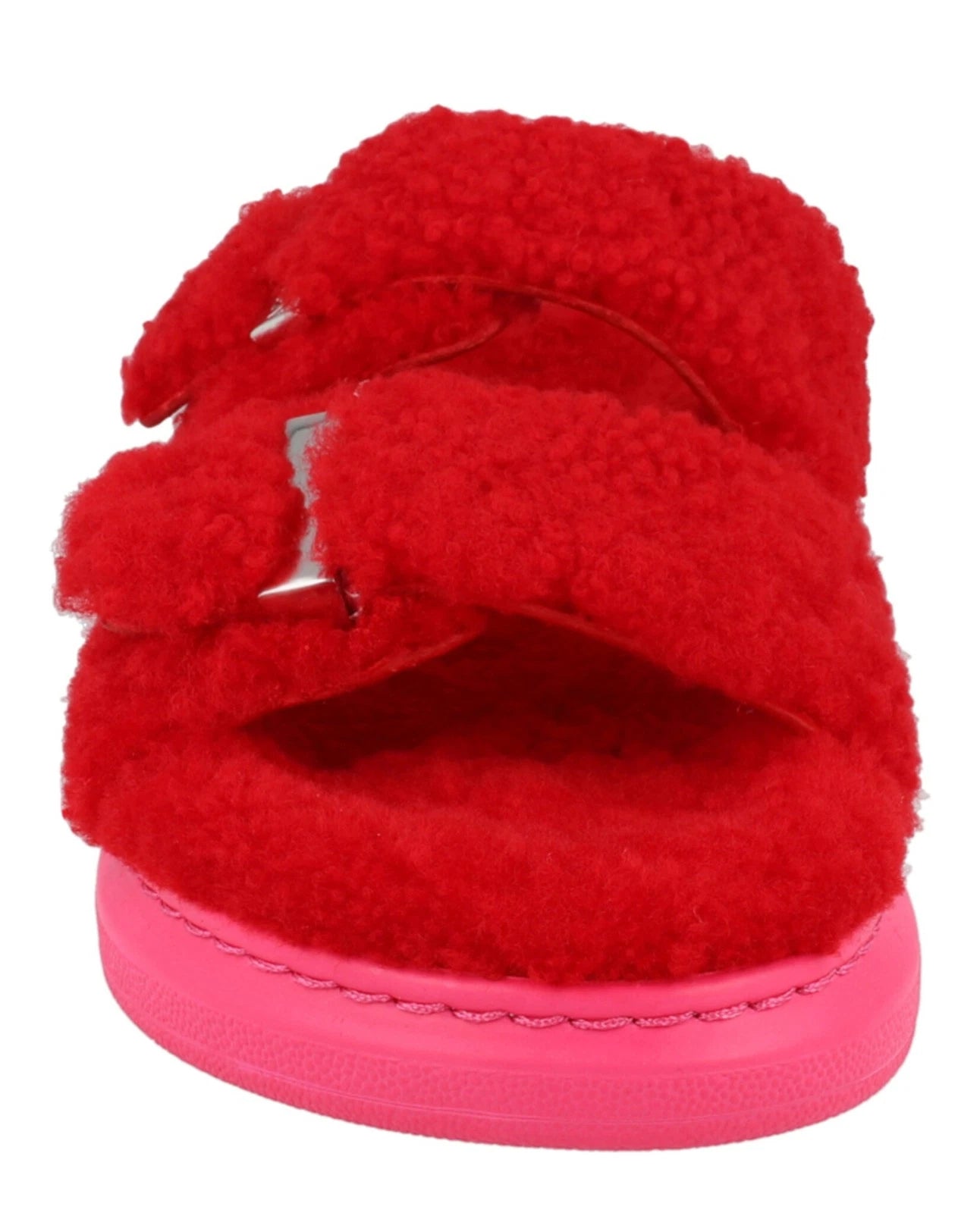 Alexander McQueen Womens Shearling Slide Sandals