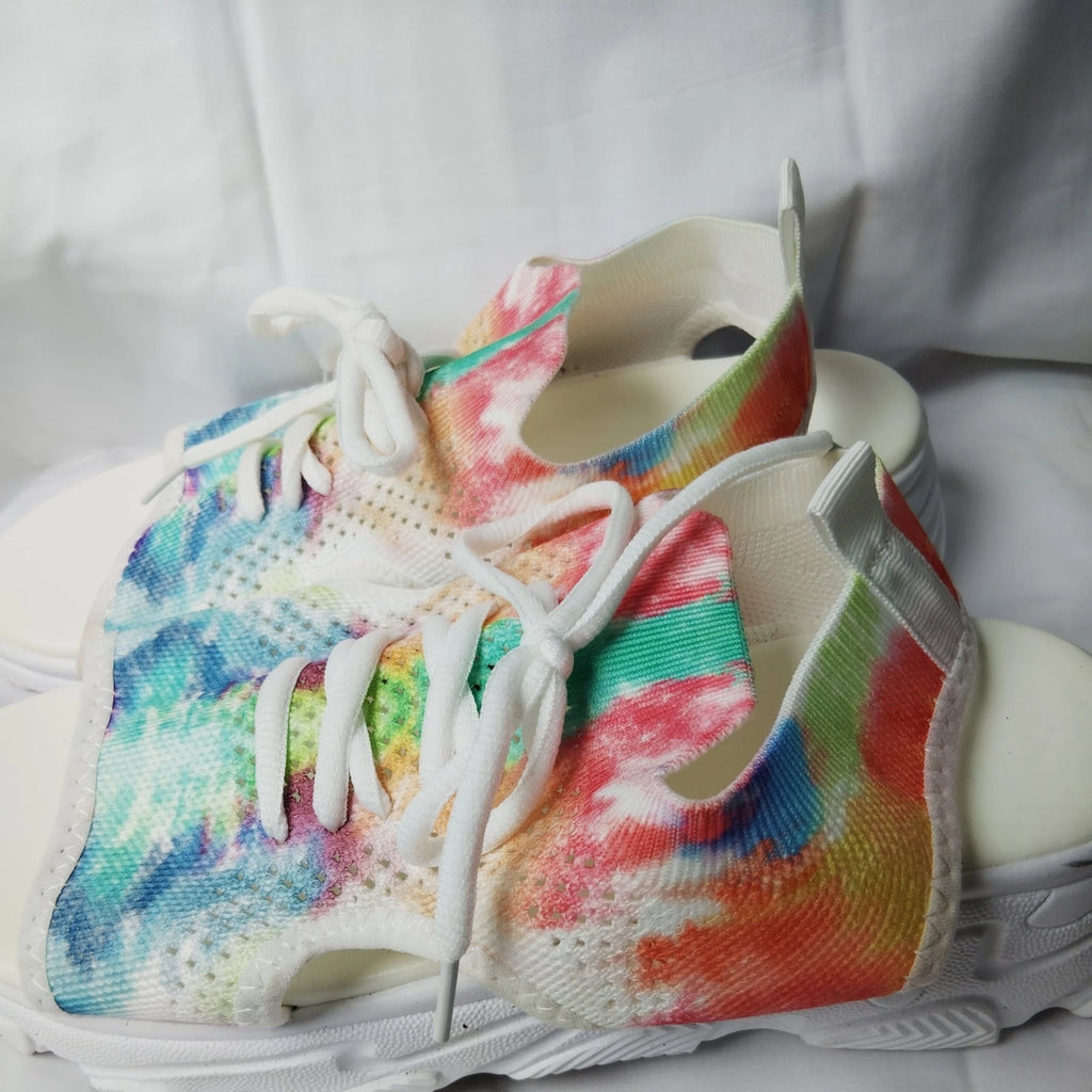 Fashion Women's Slingback Slide Sandal Tie Dye Size 40 EUR (8.5 US) New Lace Up.