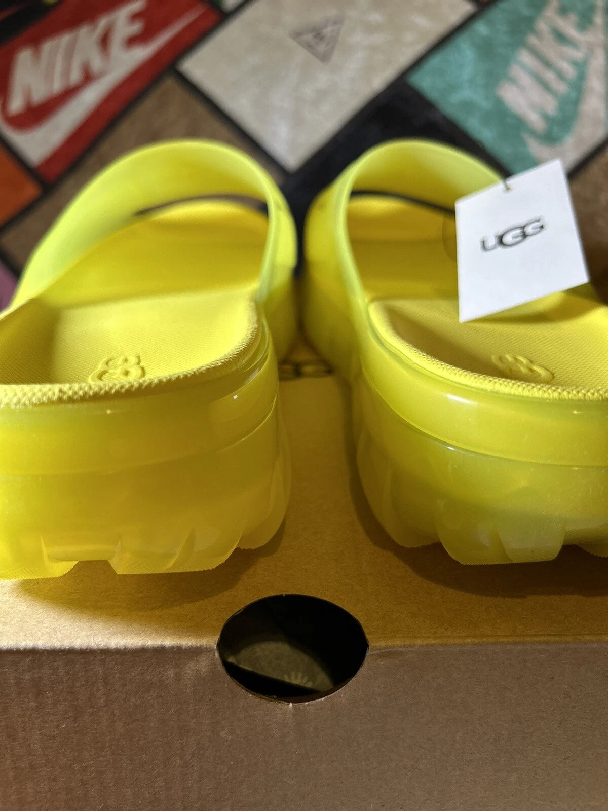 UGG Jella Clear Yellow Slides Size 8 Women’s