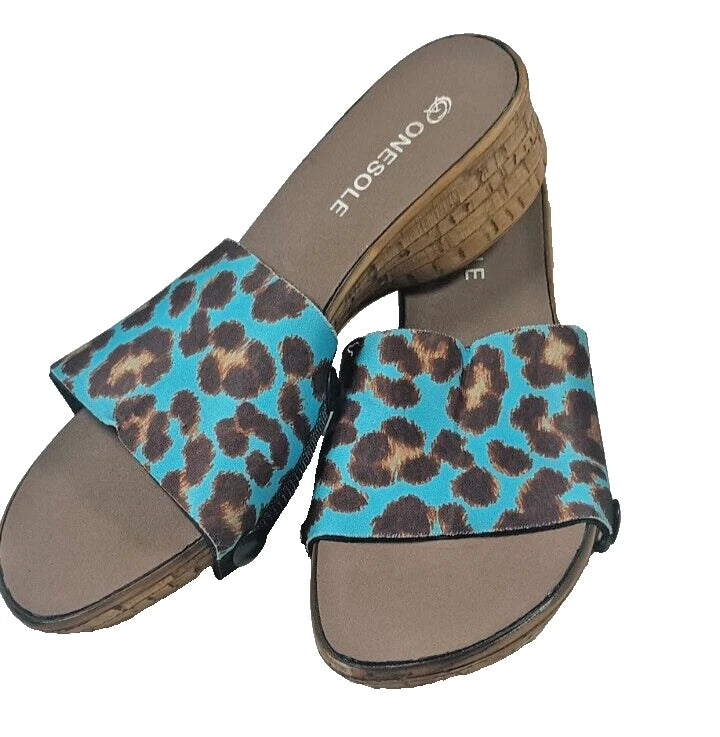 Onesole Quick Change Interchangeable Soft Step Cork Wedge Heels Shoe Sz 8