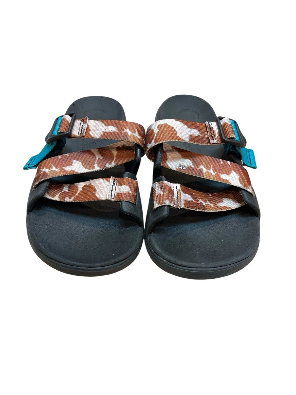 Chaco Women’s Sz 9 Giraffe Animal Print Adjustable Sandals Chillos Flats Comfort