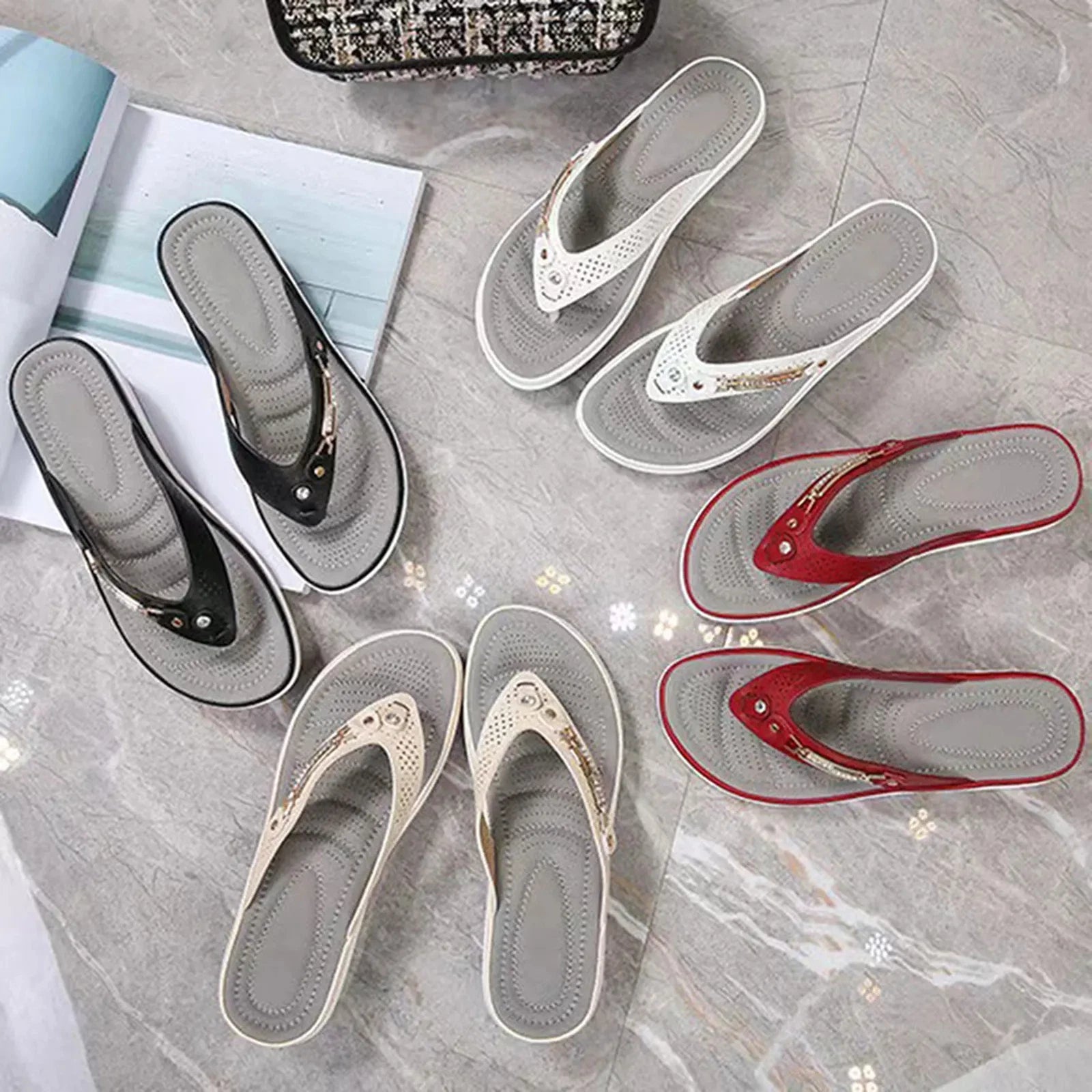 2025 New Fashion Slides Non-Slip Shoes Beach Sandals Leisure Flip Flops Open Toe