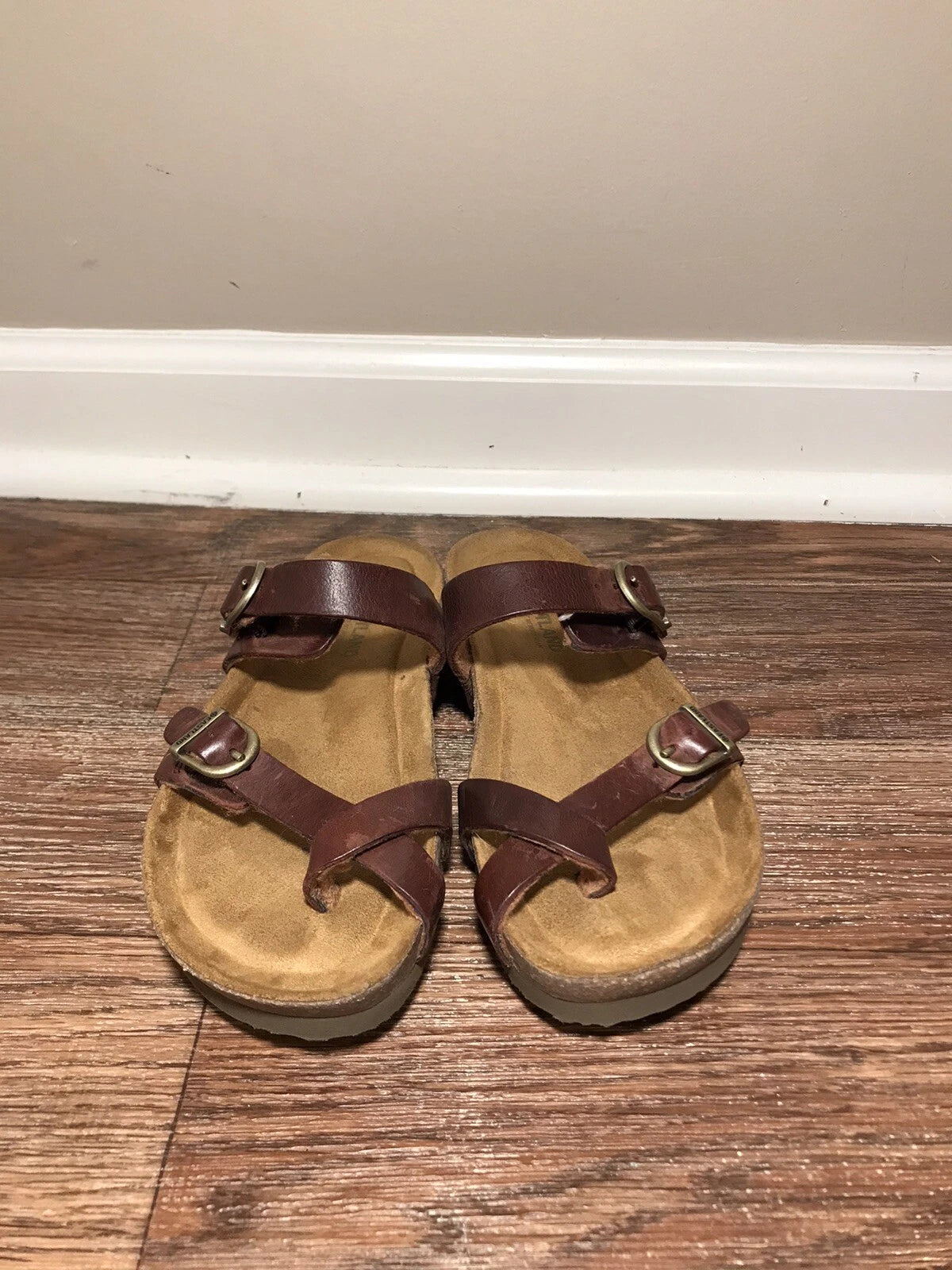 Eastland Tiogo Leather Womens Cushion Footbed Sandals Style 3772-79 Sz 6M Brown
