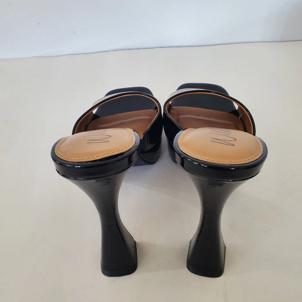 WILD PAIR 8.5 Rajaah 1" Platform 4 4/8" Flared Heel Slide Sandals Open Toe Sexy
