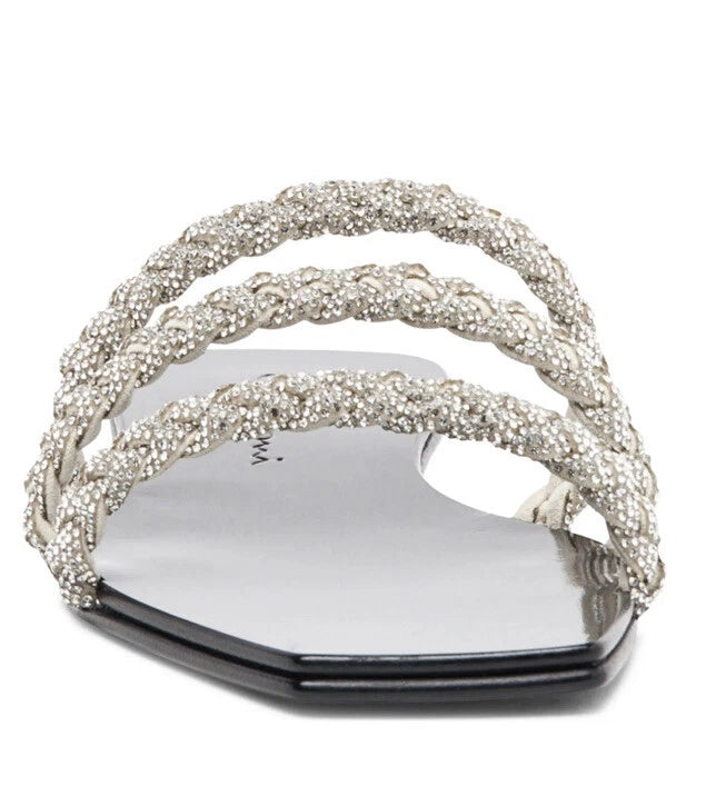 $650 Santoni Foster Slide Crystals Sandals Mules Flats 39.5 US 9.5 NEW
