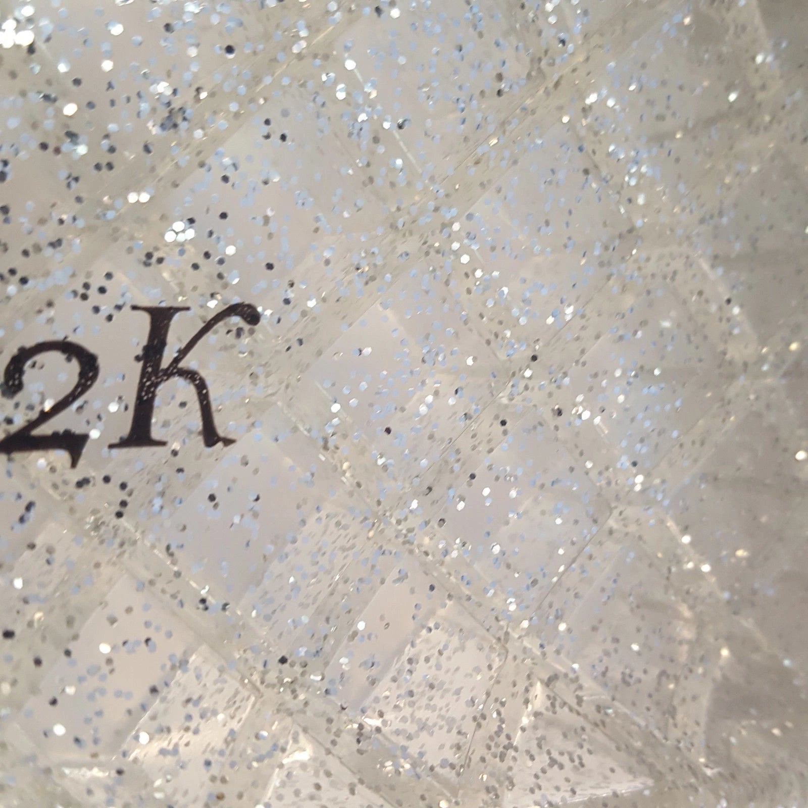 H2K CANDY Silver Color Glitter Beads Fashion Slides Flip Flops Sandals Bling