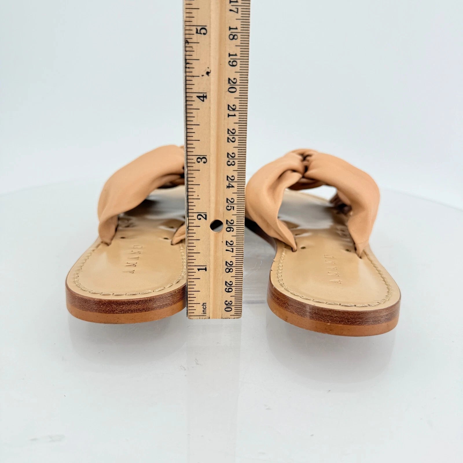 AMANU Studio Style 20 Hermanus Knotted Leather Slide Sandal Natural Beige Size 7