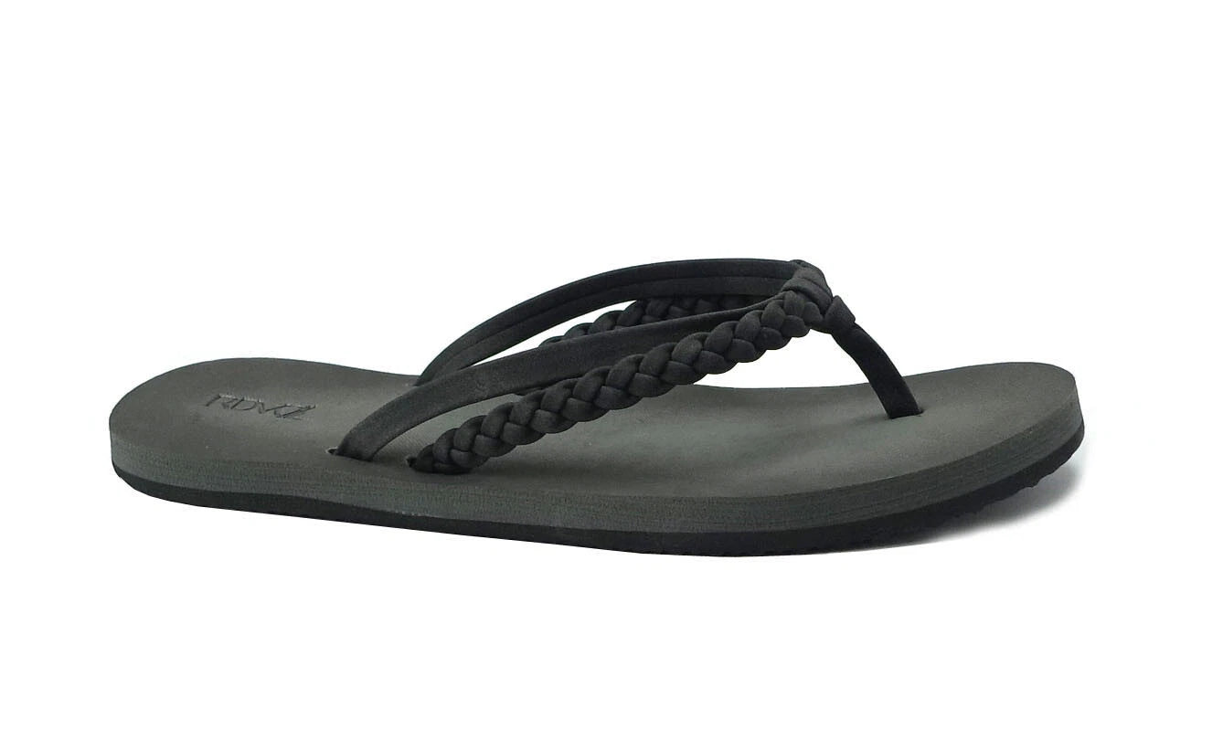 New Womens Double-Strap Braided Beach Sandal UltraSoft Glitter Fashion Flip Flop