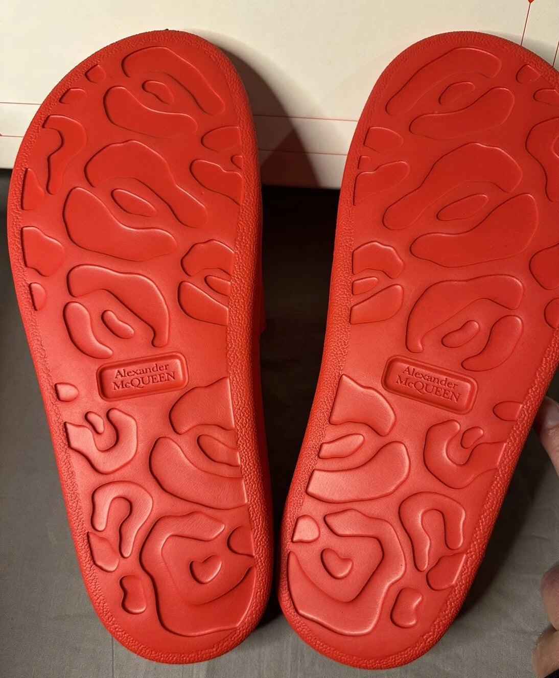 Alexander McQueen Logo Pool Slides Sandals Red Women’s Size 41 (US 11) Authentic