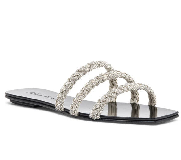 $650 Santoni Foster Slide Crystals Sandals Mules Flats 39.5 US 9.5 NEW
