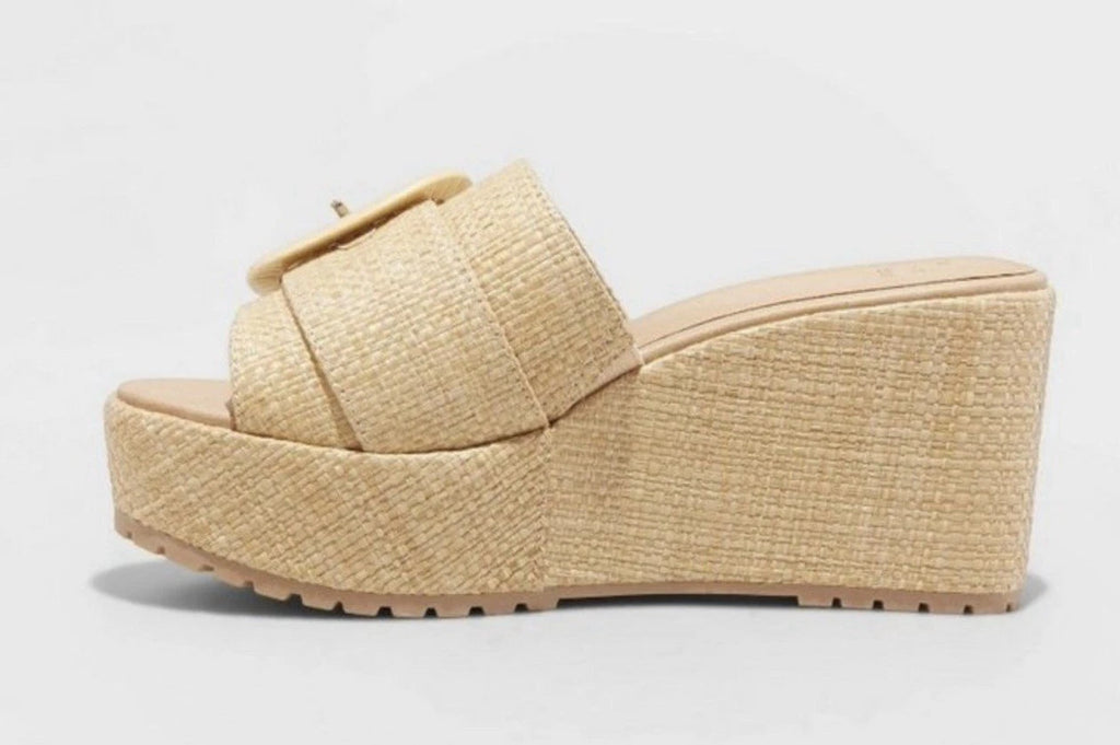 A New Day Womens Size 10 Shoes Brown Slides Wedge Fashion Platform Y2K Sandals