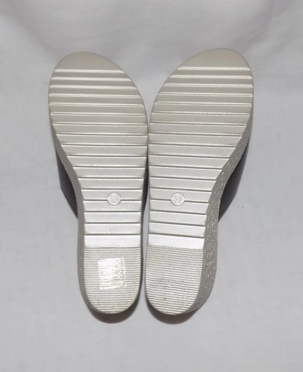 Fashion Womens Faux Leather Open Toe Wedge Heel Platform Slide Sandals 38 EU NEW