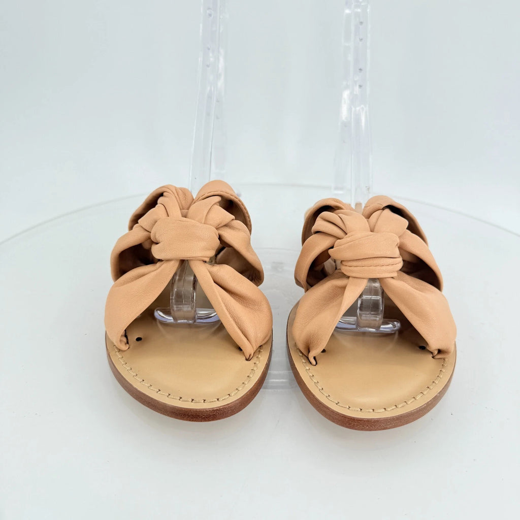 AMANU Studio Style 20 Hermanus Knotted Leather Slide Sandal Natural Beige Size 7
