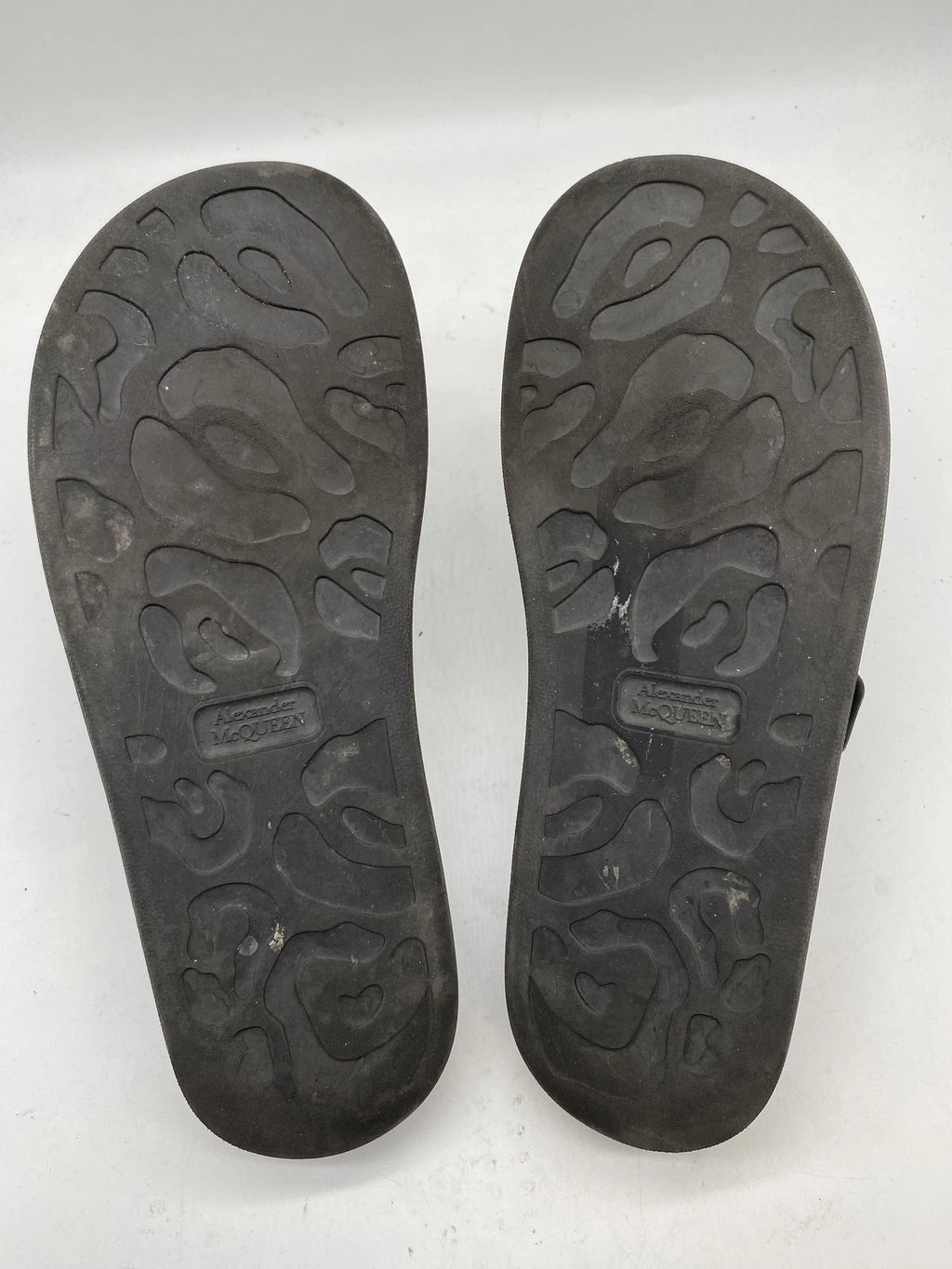 Alexander McQueen Men Black Rubber Slide Sandals Size 9.5
