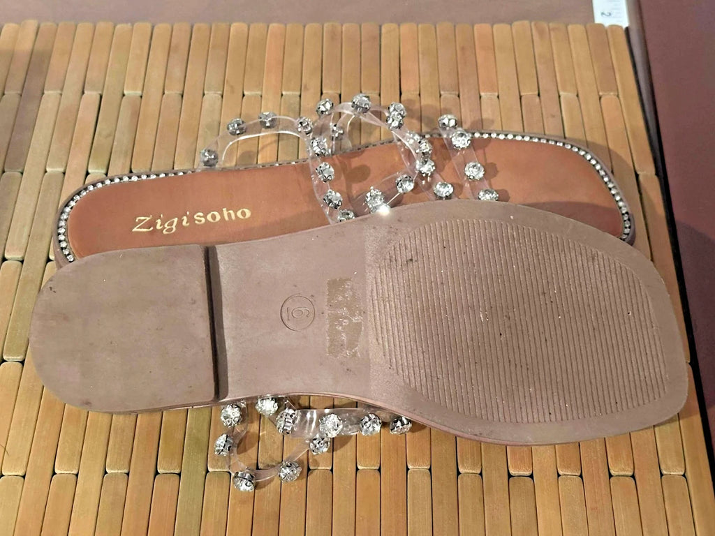 Zigi Soho Briella Rhinestone Slide Sandals Women’s Size 6 – Fashion Glam Shoes