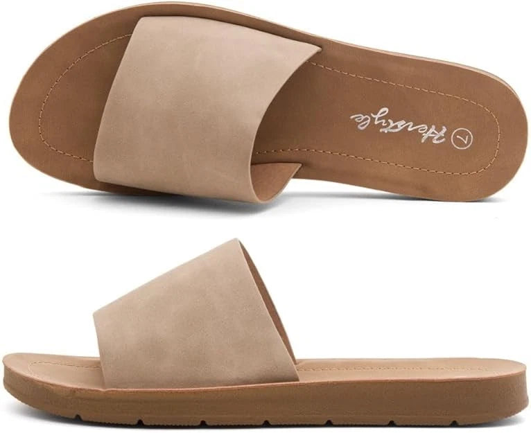 Herstyle Women’s Flat Sandals 2025 – Dressy Fashion Slides with Cushioned Size 9