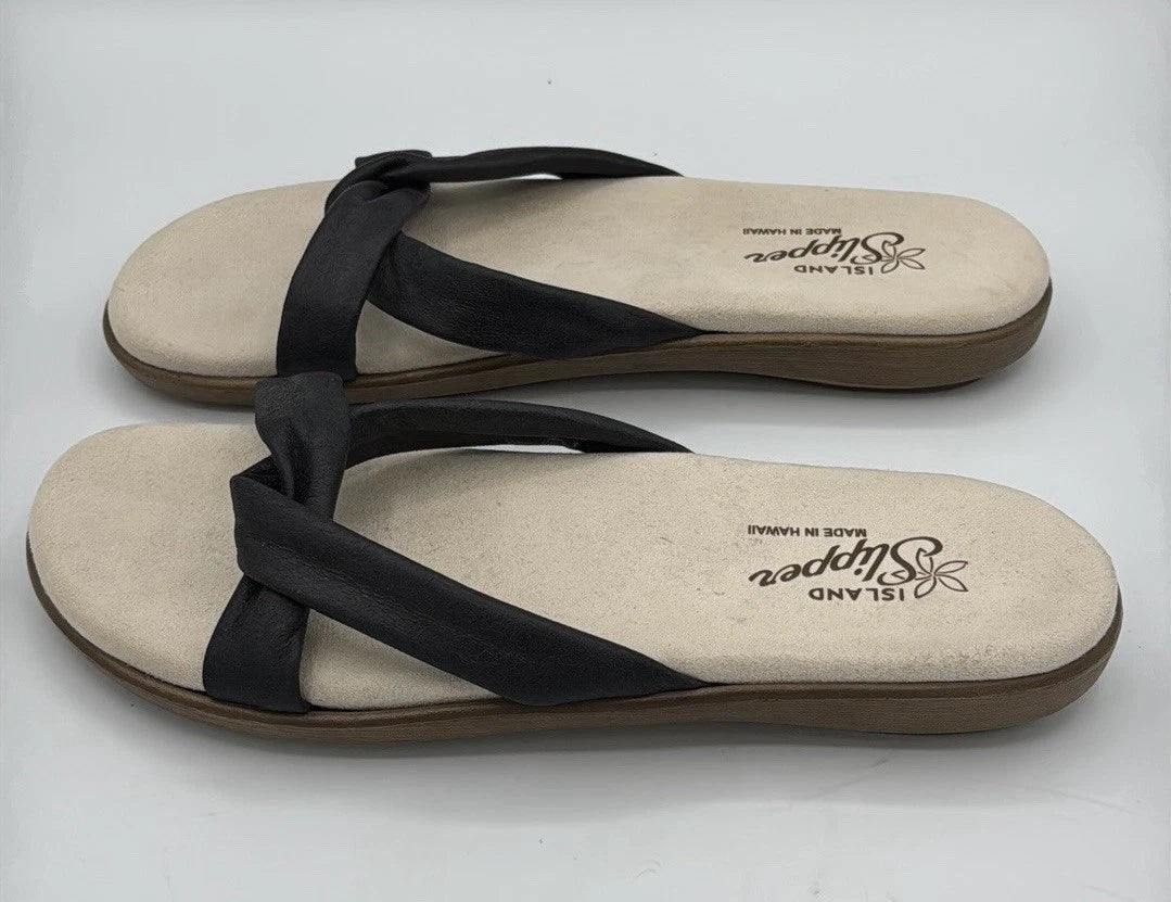 Island Slipper womens sandals black size 11 Hawaii.
