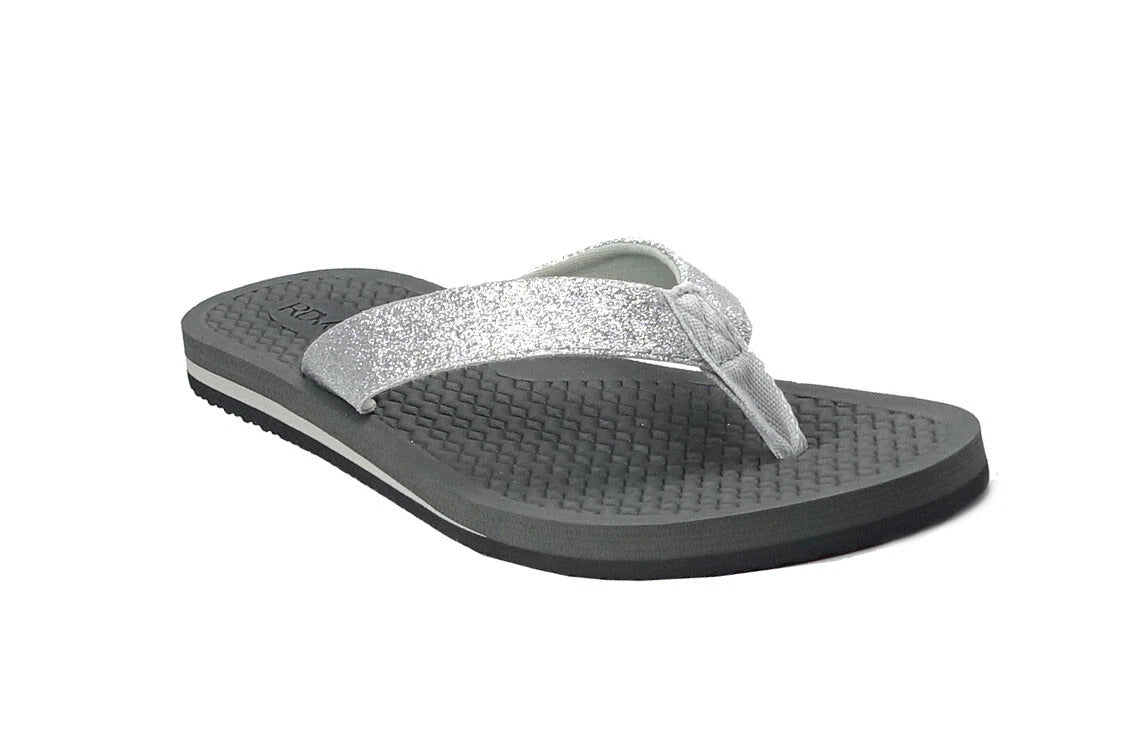 New Womens Double-Strap Braided Beach Sandal UltraSoft Glitter Fashion Flip Flop