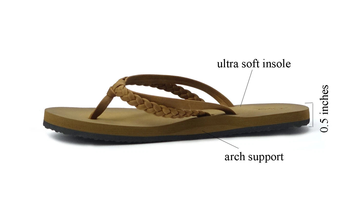 New Womens Double-Strap Braided Beach Sandal UltraSoft Glitter Fashion Flip Flop