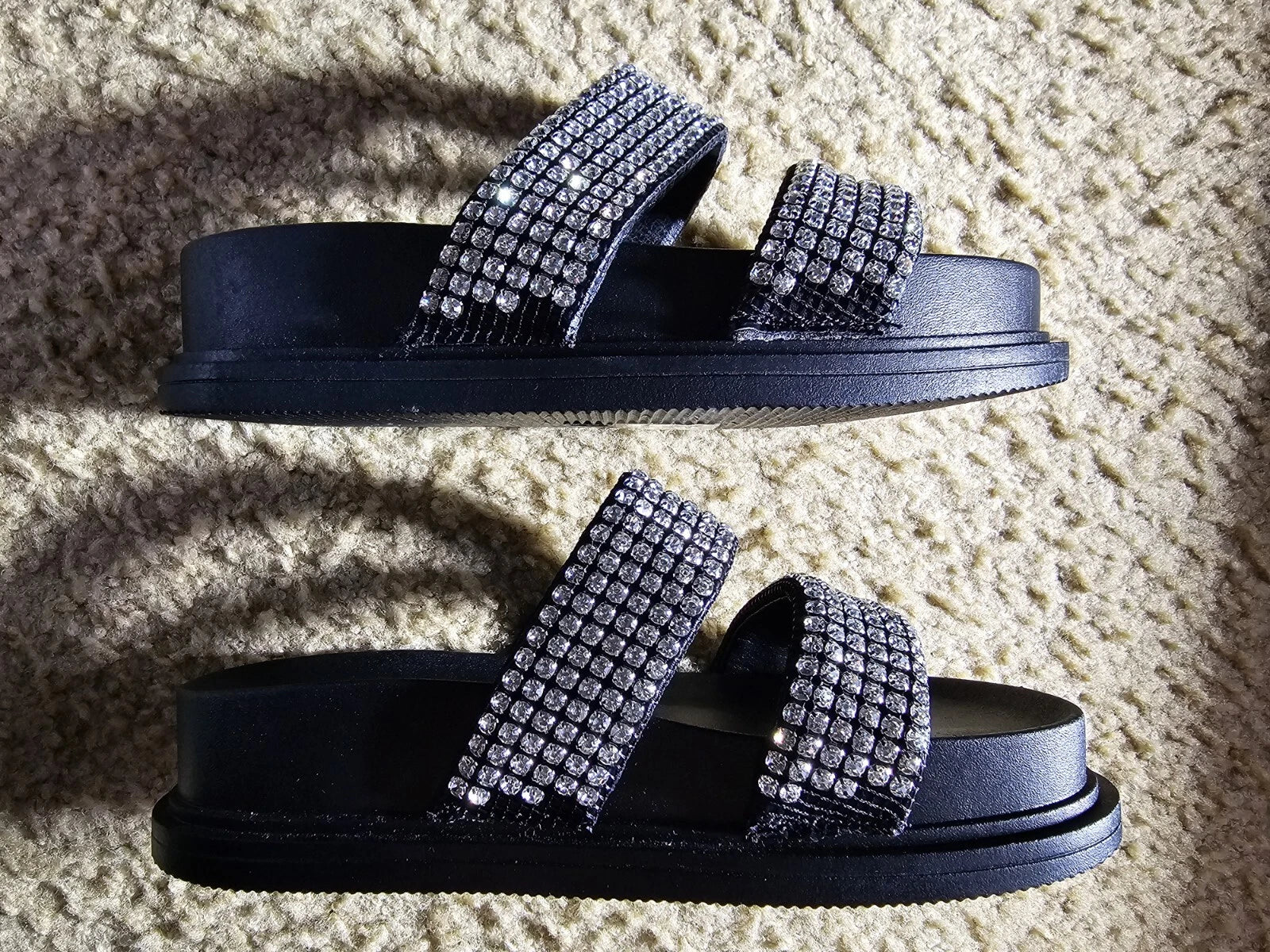Baing Rhinestone Sandal, Fashion Slides, Footwear, Size 39 Shoe