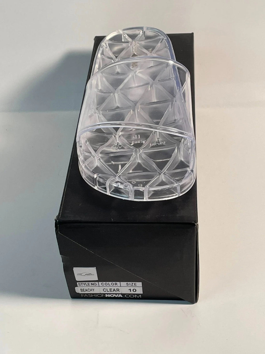 Fashion Nova Clear Slip On Slides Mules Sandals Women's Size 10 New in box