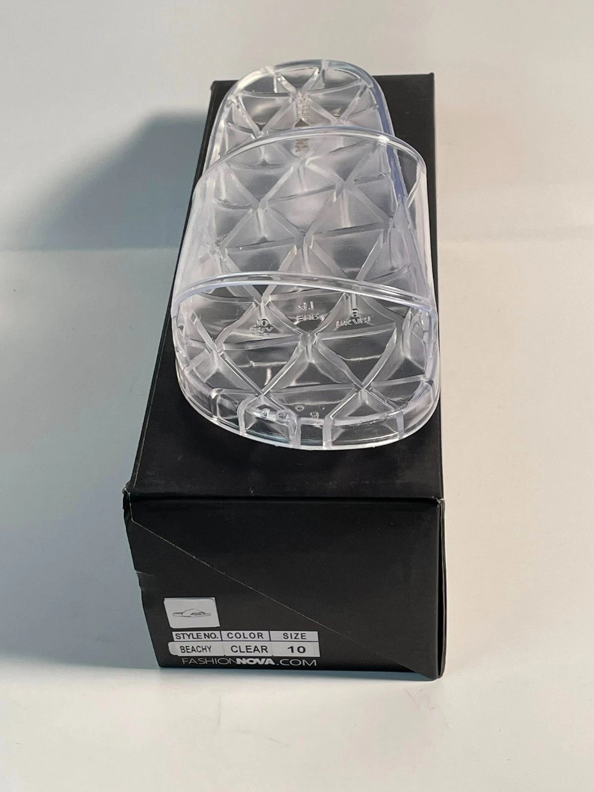 Fashion Nova Clear Slip On Slides Mules Sandals Women's Size 10 New in box